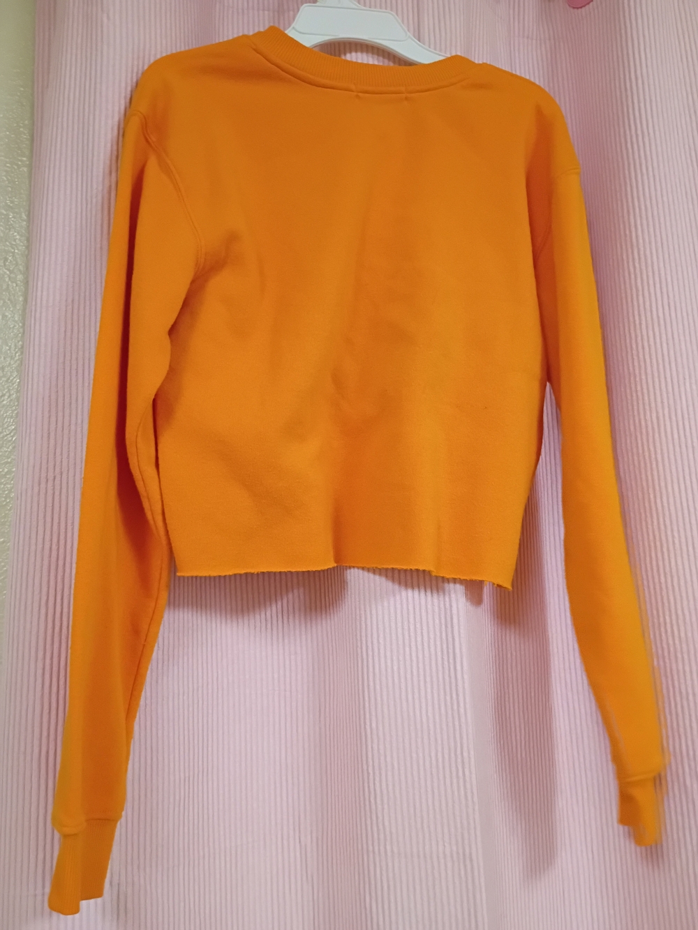 Girls' Cropped Long-Sleeve Crewneck Sweater - Orange